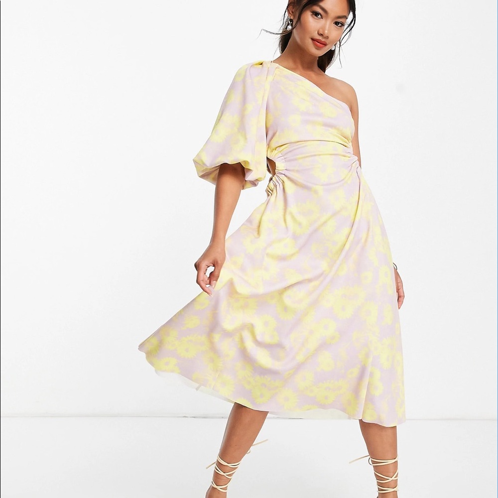 BRAND NEW one shoulder side cut out midi dress